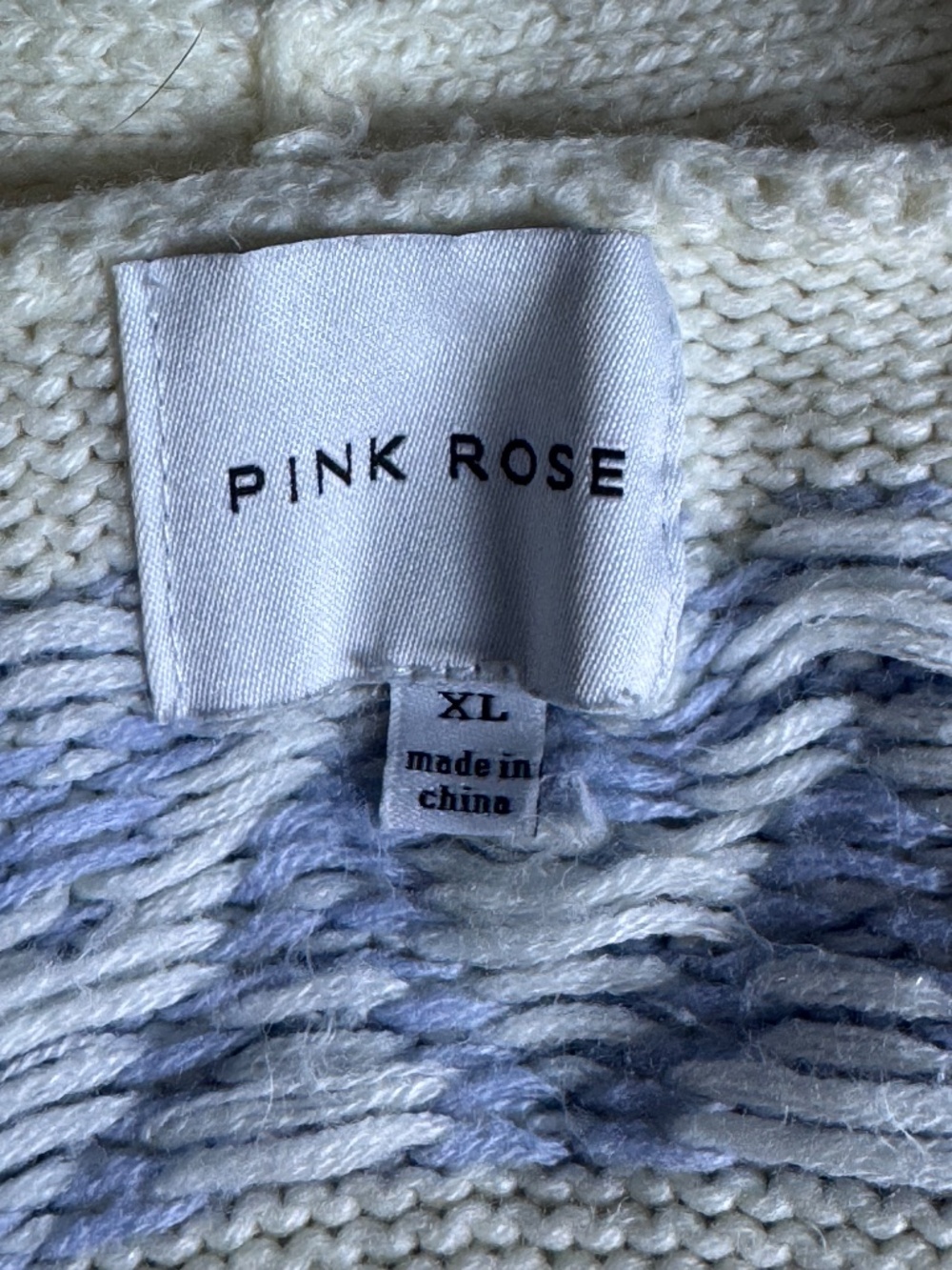 Pink Rose Aztec Geometric Open Front Cardigan Sweater Boho Duster Pockets XL - Picture 9 of 9